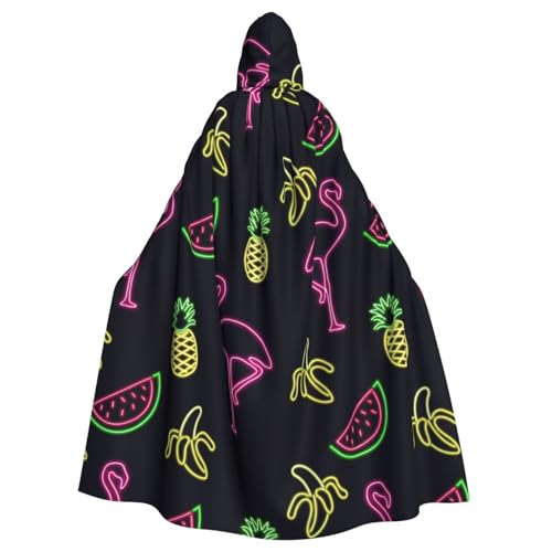 FBGHHTY Ananas-Banananen-Flamingo-Druck, Halloween-Kapuzenumhang, volle Länge, Erwachsene, Unisex, Karneval, Umhang mit für Cosplay FBGHHTY Ananas-Banananen-Flamingo-Druck, Halloween-Kapuzenumhang, volle Länge, Erwachsene, Unisex, Karneval, Umhang mit für Cosplay von FBGHHTY