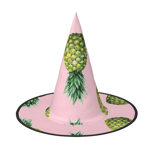 FBGHHTY Ananas-Druck, Unisex, Halloween, Hexenhut, faltbar, für Karneval, Maskeraden und Cosplay-Events von FBGHHTY