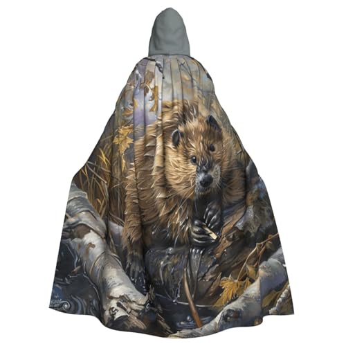 FBGHHTY Biber-Umhang mit Kapuze, Halloween, volle Länge, Erwachsene, Unisex, Karneval, Umhang mit für Cosplay FBGHHTY Biber-Umhang mit Kapuze, Halloween, volle Länge, Erwachsene, Unisex, Karneval, Umhang mit für Cosplay von FBGHHTY