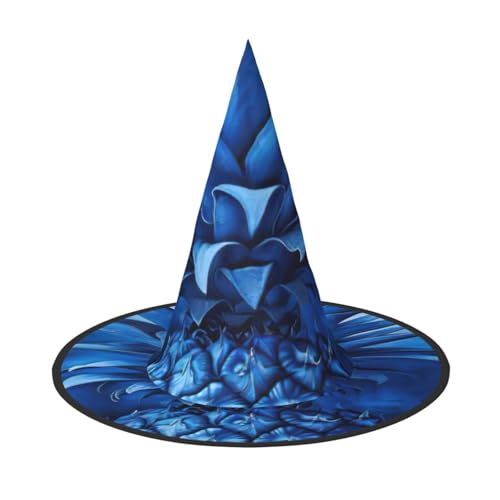 FBGHHTY Blauer Ananas-Druck, Unisex, Halloween, Hexenhut, faltbar, für Karneval, Maskeraden und Cosplay-Events von FBGHHTY
