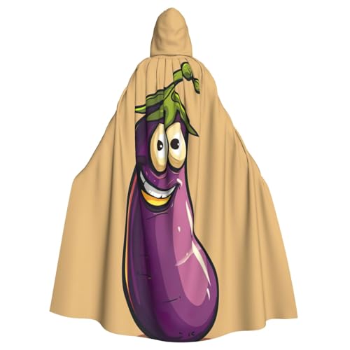 FBGHHTY Cartoon-Auberginen-Druck, Halloween-Kapuzenumhang, volle Länge, Erwachsene, Unisex, Karneval, Umhang mit für Cosplay FBGHHTY Cartoon-Auberginen-Druck, Halloween-Kapuzenumhang, volle Länge, Erwachsene, Unisex, Karneval, Umhang mit für Cosplay von FBGHHTY