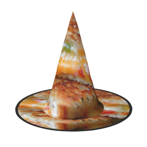 FBGHHTY Cheese Sandwiches Print Unisex Halloween Hexenhut faltbar für Karneval Maskeraden und Cosplay Events von FBGHHTY