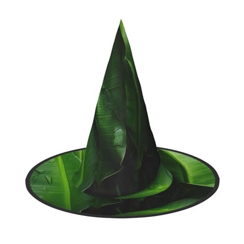 FBGHHTY Frische Bananenblätter Druck Unisex Halloween Hexenhut Faltbar für Karneval Maskeraden und Cosplay Events von FBGHHTY