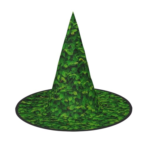 FBGHHTY Grüne Blätter Wandbild, Unisex, Halloween, Hexenhut, faltbar, für Karneval, Maskeraden und Cosplay-Events von FBGHHTY