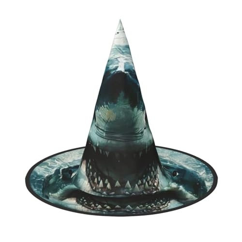 FBGHHTY Hai Cum Print Unisex Halloween Hexenhut faltbar für Karneval Maskeraden und Cosplay Events von FBGHHTY