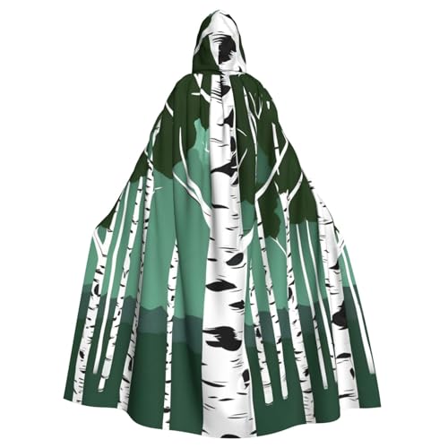 FBGHHTY Halloween-Kapuzenumhang mit Birkenbäumen-Aufdruck, volle Länge, Unisex, für Erwachsene FBGHHTY Halloween-Kapuzenumhang mit Birkenbäumen-Aufdruck, volle Länge, Unisex, für Erwachsene von FBGHHTY