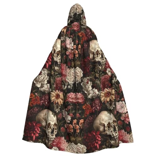 FBGHHTY Halloween-Kapuzenumhang mit Blumenmuster und Totenkopf-Druck, volle Länge, Unisex, für Erwachsene FBGHHTY Halloween-Kapuzenumhang mit Blumenmuster und Totenkopf-Druck, volle Länge, Unisex, für Erwachsene von FBGHHTY