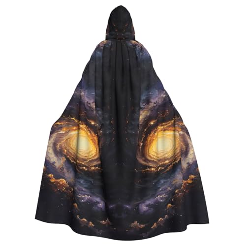 FBGHHTY Halloween-Kapuzenumhang mit Galaxie-Druck, volle Länge, Erwachsene, Unisex, Karneval, Umhang mit für Cosplay von FBGHHTY