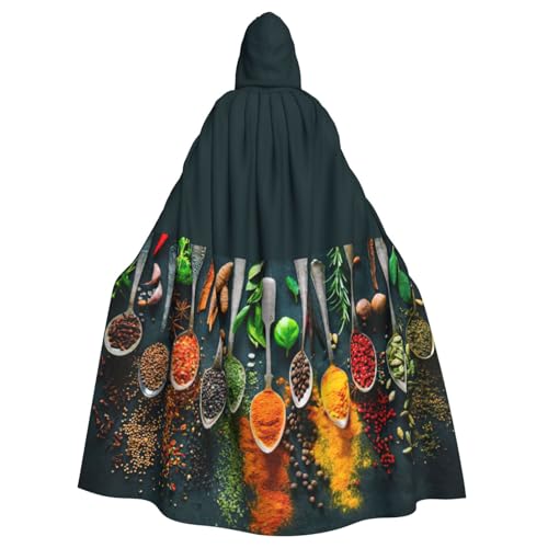 FBGHHTY Halloween-Kapuzenumhang mit Gewürz-Aufdruck, volle Länge, Erwachsene, Unisex, Karneval, Umhang mit für Cosplay FBGHHTY Halloween-Kapuzenumhang mit Gewürz-Aufdruck, volle Länge, Erwachsene, Unisex, Karneval, Umhang mit für Cosplay von FBGHHTY