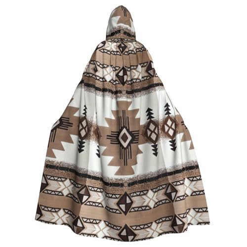 FBGHHTY Halloween-Kapuzenumhang mit Indianer-Druck, volle Länge, Unisex, für Erwachsene von FBGHHTY