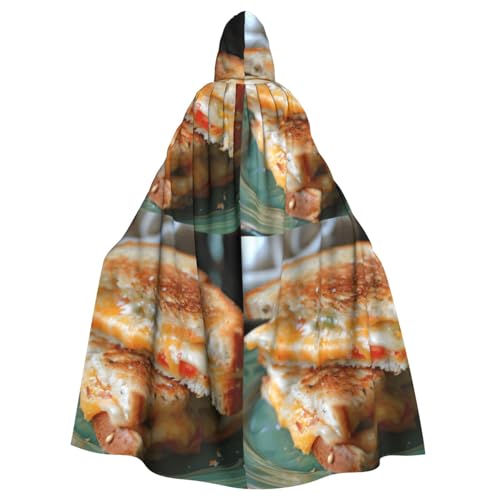 FBGHHTY Halloween-Kapuzenumhang mit Käse-Sandwiches-Aufdruck, volle Länge, Unisex, für Erwachsene von FBGHHTY