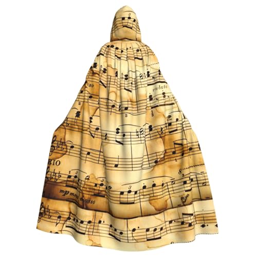 FBGHHTY Halloween-Kapuzenumhang mit Musiknoten-Aufdruck, volle Länge, Unisex, Karneval, Umhang mit für Cosplay FBGHHTY Halloween-Kapuzenumhang mit Musiknoten-Aufdruck, volle Länge, Unisex, Karneval, Umhang mit für Cosplay von FBGHHTY