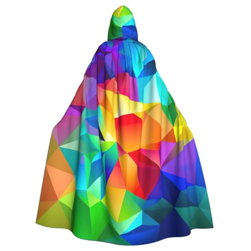 FBGHHTY Halloween-Kapuzenumhang mit Regenbogen-geometrischem Druck, volle Länge, Erwachsene, Unisex, Karneval, Umhang mit für Cosplay FBGHHTY Halloween-Kapuzenumhang mit Regenbogen-geometrischem Druck, volle Länge, Erwachsene, Unisex, Karneval, Umhang mit für Cosplay von FBGHHTY