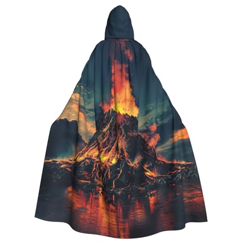 FBGHHTY Halloween-Kapuzenumhang mit Vulkandruck, volle Länge, Erwachsene, Unisex, Karneval, Umhang mit für Cosplay FBGHHTY Halloween-Kapuzenumhang mit Vulkandruck, volle Länge, Erwachsene, Unisex, Karneval, Umhang mit für Cosplay von FBGHHTY