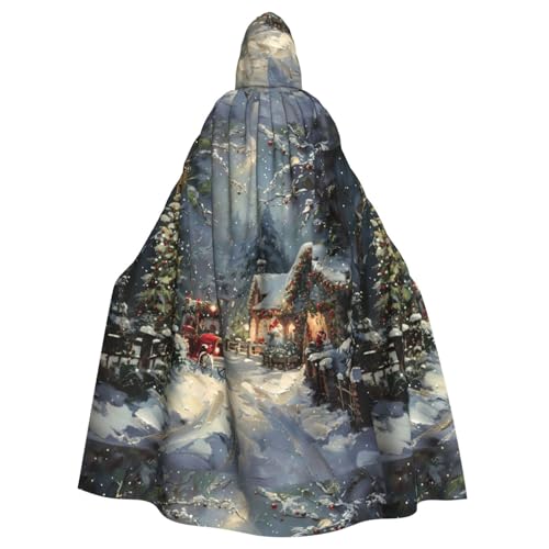 FBGHHTY Halloween-Kapuzenumhang mit Weihnachtsdruck, volle Länge, Erwachsene, Unisex, Karneval, Umhang mit für Cosplay von FBGHHTY