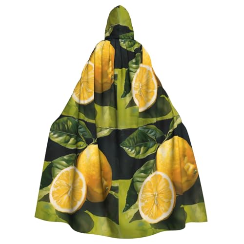 FBGHHTY Halloween-Kapuzenumhang mit Zitronenfrucht-Druck, volle Länge, Unisex, für Erwachsene von FBGHHTY