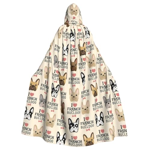FBGHHTY Halloween-Kapuzenumhang mit französischer Bulldogge, volle Länge, Unisex, für Karneval, Cosplay FBGHHTY Halloween-Kapuzenumhang mit französischer Bulldogge, volle Länge, Unisex, für Karneval, Cosplay von FBGHHTY