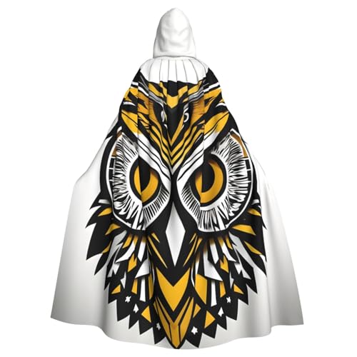 FBGHHTY Halloween-Kapuzenumhang mit niedlichem Eulenmuster, volle Länge, Unisex, für Karneval, Cosplay von FBGHHTY