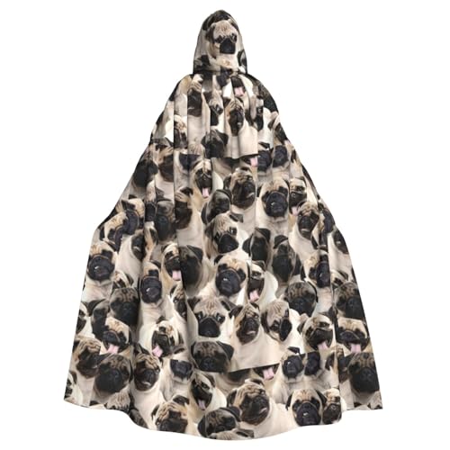 FBGHHTY Halloween-Kapuzenumhang mit niedlichem Mops-Aufdruck, volle Länge, Unisex, für Erwachsene FBGHHTY Halloween-Kapuzenumhang mit niedlichem Mops-Aufdruck, volle Länge, Unisex, für Erwachsene von FBGHHTY