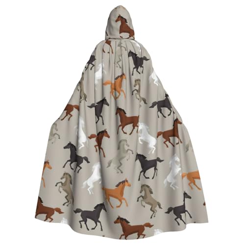 FBGHHTY Halloween-Kapuzenumhang mit niedlichem Pferdeaufdruck, volle Länge, Unisex, für Erwachsene FBGHHTY Halloween-Kapuzenumhang mit niedlichem Pferdeaufdruck, volle Länge, Unisex, für Erwachsene von FBGHHTY