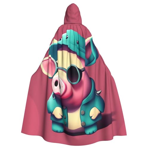 FBGHHTY Halloween-Kapuzenumhang mit niedlichem Schweine-Druck, volle Länge, Unisex, für Erwachsene FBGHHTY Halloween-Kapuzenumhang mit niedlichem Schweine-Druck, volle Länge, Unisex, für Erwachsene von FBGHHTY
