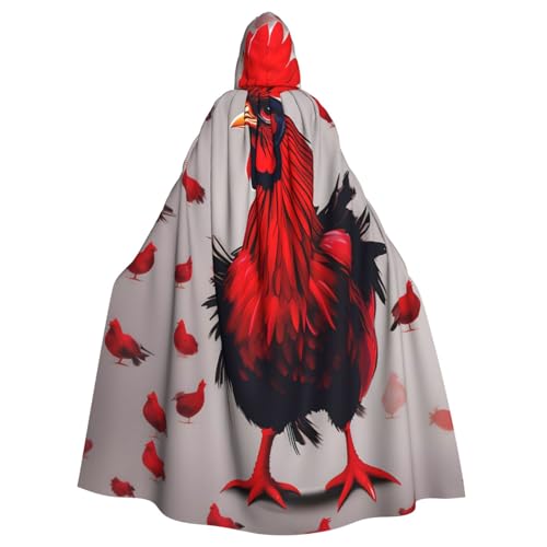 FBGHHTY Halloween-Kapuzenumhang mit rotem Huhn-Aufdruck, volle Länge, Unisex, für Erwachsene FBGHHTY Halloween-Kapuzenumhang mit rotem Huhn-Aufdruck, volle Länge, Unisex, für Erwachsene von FBGHHTY