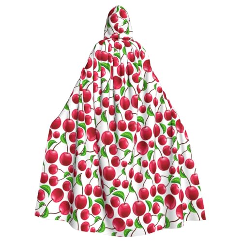 FBGHHTY Halloween-Kapuzenumhang mit rotem Kirschenaufdruck, volle Länge, Unisex, für Erwachsene FBGHHTY Halloween-Kapuzenumhang mit rotem Kirschenaufdruck, volle Länge, Unisex, für Erwachsene von FBGHHTY