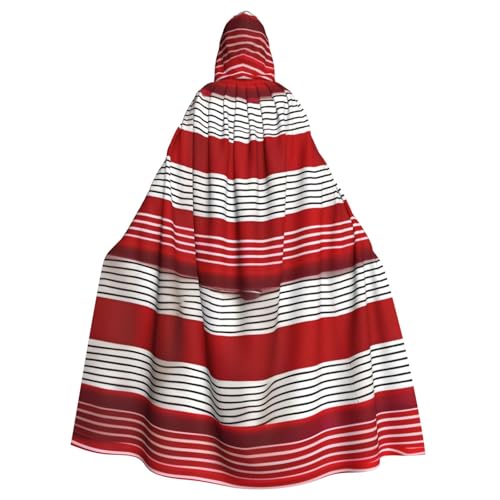FBGHHTY Halloween-Kapuzenumhang mit rotem Streifendruck, volle Länge, Unisex, für Erwachsene FBGHHTY Halloween-Kapuzenumhang mit rotem Streifendruck, volle Länge, Unisex, für Erwachsene von FBGHHTY