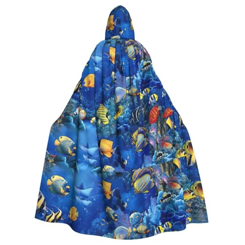 FBGHHTY Halloween-Kapuzenumhang mit tropischen Fischen, volle Länge, Unisex, für Karneval, Cosplay FBGHHTY Halloween-Kapuzenumhang mit tropischen Fischen, volle Länge, Unisex, für Karneval, Cosplay von FBGHHTY