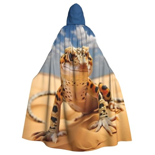 FBGHHTY Halloween-Umhang mit Kapuze und Leopardenmuster in voller Länge, Unisex, für Cosplay von FBGHHTY