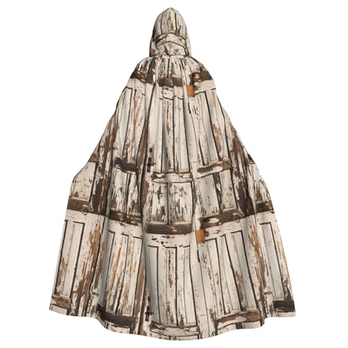 FBGHHTY Halloween-Umhang mit Kapuze und Scheunentür-Druck, volle Länge, Erwachsene, Unisex, für Cosplay von FBGHHTY