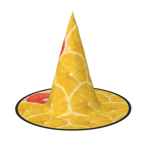 FBGHHTY Hexenhut für Halloween, Sommer, Zitronenmuster, faltbar, für Karneval, Maskeraden und Cosplay-Events FBGHHTY Hexenhut für Halloween, Sommer, Zitronenmuster, faltbar, für Karneval, Maskeraden und Cosplay-Events von FBGHHTY