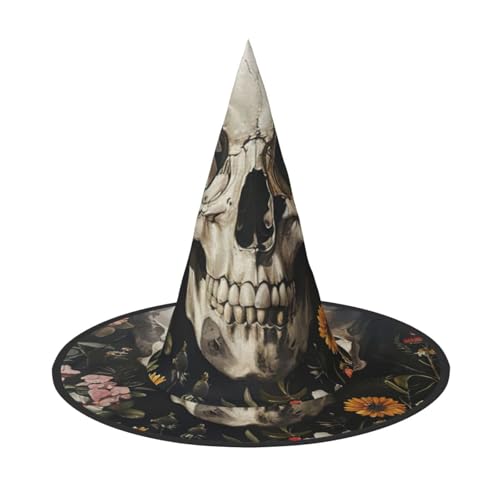 FBGHHTY Hexenhut mit Blumenmuster, Unisex, Halloween, faltbar, für Karneval, Maskeraden und Cosplay-Events von FBGHHTY
