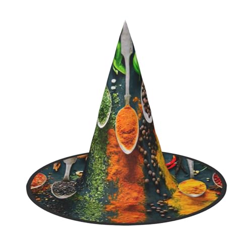 FBGHHTY Hexenhut mit Gewürzdruck, Unisex, Halloween, faltbar, für Karneval, Maskeraden und Cosplay-Events FBGHHTY Hexenhut mit Gewürzdruck, Unisex, Halloween, faltbar, für Karneval, Maskeraden und Cosplay-Events von FBGHHTY