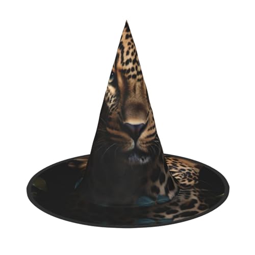 FBGHHTY Hexenhut mit Leopardenmuster, Unisex, Halloween, faltbar, für Karneval, Maskeraden und Cosplay-Events FBGHHTY Hexenhut mit Leopardenmuster, Unisex, Halloween, faltbar, für Karneval, Maskeraden und Cosplay-Events von FBGHHTY