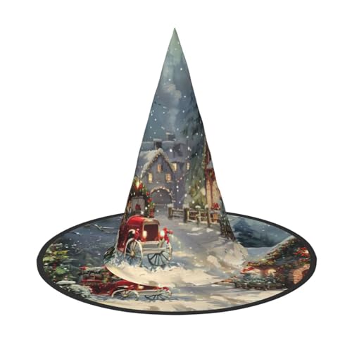 FBGHHTY Hexenhut mit Weihnachtsdruck, Unisex, Halloween, faltbar, für Karneval, Maskeraden und Cosplay-Events FBGHHTY Hexenhut mit Weihnachtsdruck, Unisex, Halloween, faltbar, für Karneval, Maskeraden und Cosplay-Events von FBGHHTY