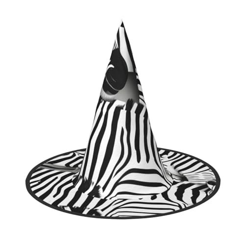 FBGHHTY Hexenhut mit Zebramuster, Unisex, Halloween, faltbar, für Karneval, Maskeraden und Cosplay-Events FBGHHTY Hexenhut mit Zebramuster, Unisex, Halloween, faltbar, für Karneval, Maskeraden und Cosplay-Events von FBGHHTY