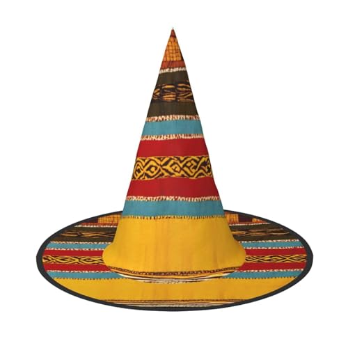 FBGHHTY Indianer Muster Druck Unisex Halloween Hexenhut Faltbar für Karneval Maskeraden und Cosplay Events von FBGHHTY