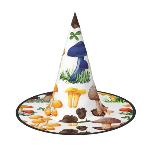 FBGHHTY Japanische Malerei Pilz Druck Unisex Halloween Hexenhut faltbar für Karneval Maskeraden und Cosplay Events von FBGHHTY