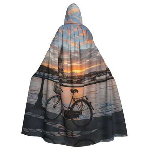 FBGHHTY Kapuzenumhang mit Eiffelturm-Fahrradaufdruck, für Erwachsene, Unisex, für Cosplay FBGHHTY Kapuzenumhang mit Eiffelturm-Fahrradaufdruck, für Erwachsene, Unisex, für Cosplay von FBGHHTY