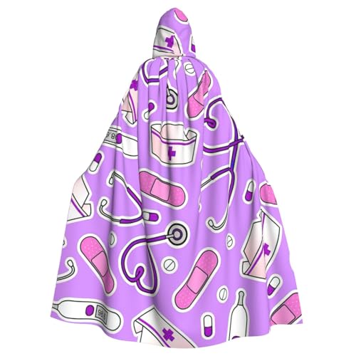 FBGHHTY Kapuzenumhang mit Krankenschwestermuster, violetter Druck, für Erwachsene, Unisex, für Cosplay FBGHHTY Kapuzenumhang mit Krankenschwestermuster, violetter Druck, für Erwachsene, Unisex, für Cosplay von FBGHHTY
