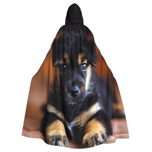 FBGHHTY Kapuzenumhang mit Welpen-Hunde-Aufdruck, volle Länge, Erwachsene, Unisex, Karneval, für Cosplay von FBGHHTY