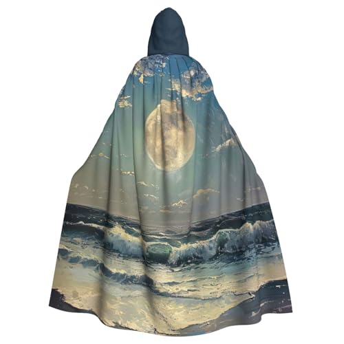 FBGHHTY Mond- und Meeresaufdruck, Halloween-Kapuzenumhang, volle Länge, Erwachsene, Unisex, Karneval, Umhang mit für Cosplay FBGHHTY Mond- und Meeresaufdruck, Halloween-Kapuzenumhang, volle Länge, Erwachsene, Unisex, Karneval, Umhang mit für Cosplay von FBGHHTY