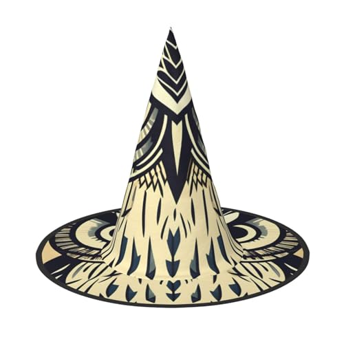 FBGHHTY Niedlicher Hexenhut mit Eulen-Druck, Unisex, Halloween, faltbar, für Karneval, Maskeraden und Cosplay-Events von FBGHHTY