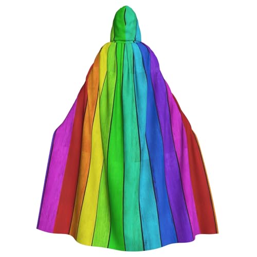 FBGHHTY Regenbogenfarbener Holzhintergrund, Halloween-Kapuzenumhang, volle Länge, Erwachsene, Unisex, Karneval, Umhang mit für Cosplay FBGHHTY Regenbogenfarbener Holzhintergrund, Halloween-Kapuzenumhang, volle Länge, Erwachsene, Unisex, Karneval, Umhang mit für Cosplay von FBGHHTY