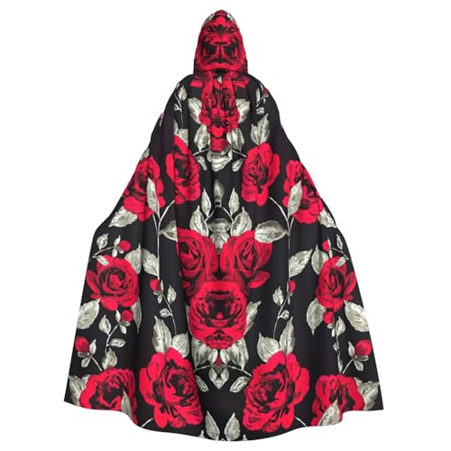 FBGHHTY Roter Rosen-Garten-Druck, Halloween-Kapuzenumhang, volle Länge, Erwachsene, Unisex, Karneval, Umhang mit für Cosplay FBGHHTY Roter Rosen-Garten-Druck, Halloween-Kapuzenumhang, volle Länge, Erwachsene, Unisex, Karneval, Umhang mit für Cosplay von FBGHHTY