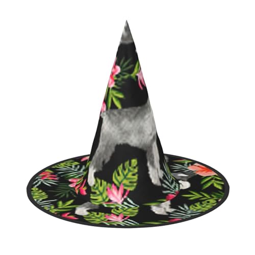 FBGHHTY Schnauzer Print Unisex Halloween Hexenhut Faltbar für Karneval Maskeraden und Cosplay Events von FBGHHTY