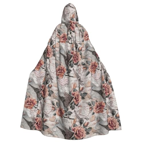 FBGHHTY Umhang mit Kapuze und Eiffelturm-Motiv, für Erwachsene, Unisex, für Cosplay von FBGHHTY