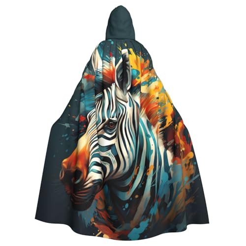 FBGHHTY Umhang mit Kapuze und abstraktem Tier-Zebramuster, volle Länge, Erwachsene, Unisex, für Cosplay von FBGHHTY