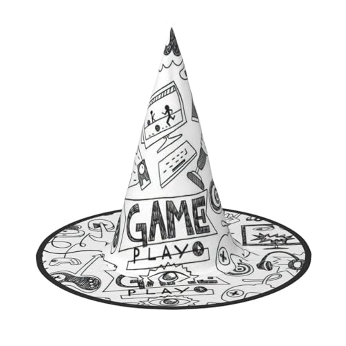FBGHHTY Videospiel Jungen Druck Unisex Halloween Hexenhut Faltbar für Karneval Maskeraden und Cosplay Events von FBGHHTY